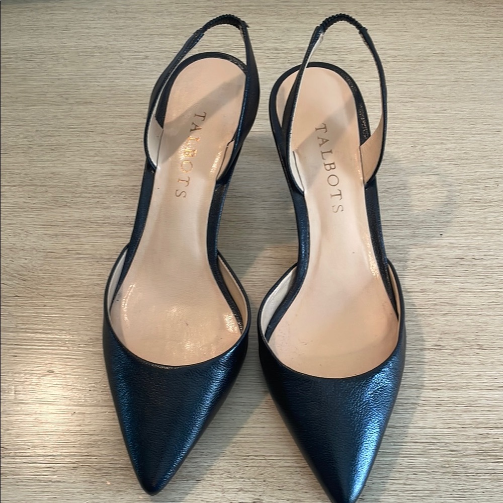 Talbots Black Slingback Heels